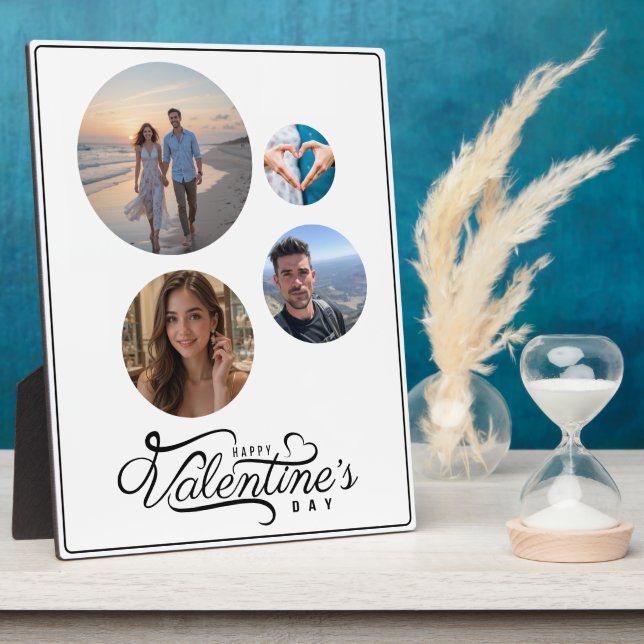 Moderne gerundete Fotocollage Valentinens Geschenk Fotoplatte (Seite)