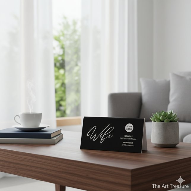Moderne Geschäft-Wifi-Passwort & QR-Code Willkomme Tischaufsteller (Von Creator hochgeladen)