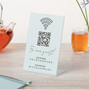 Moderne Geschäft-Wifi-Passwort und Netzwerk Sockelschild