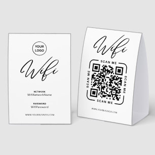 Moderne Geschäft-Wifi-Passwort Willkommen QrCode-S Tischaufsteller