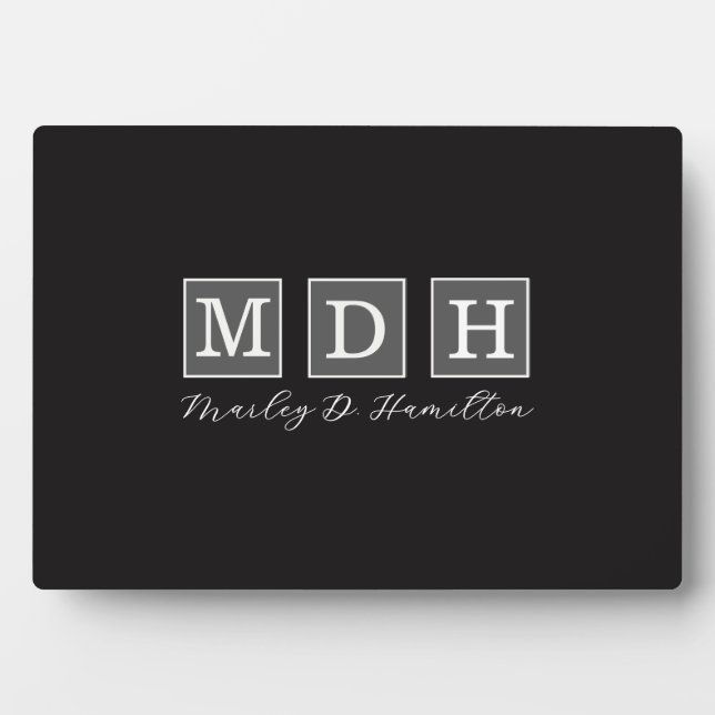 Moderne geschäftliche monogrammierte Namen Fotoplatte (Vorderseite)