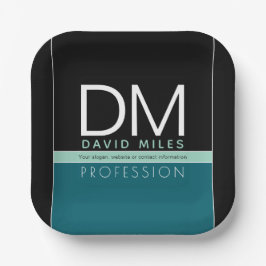 Moderne Geschäftsvorlage | Alle Farben individuell Pappteller