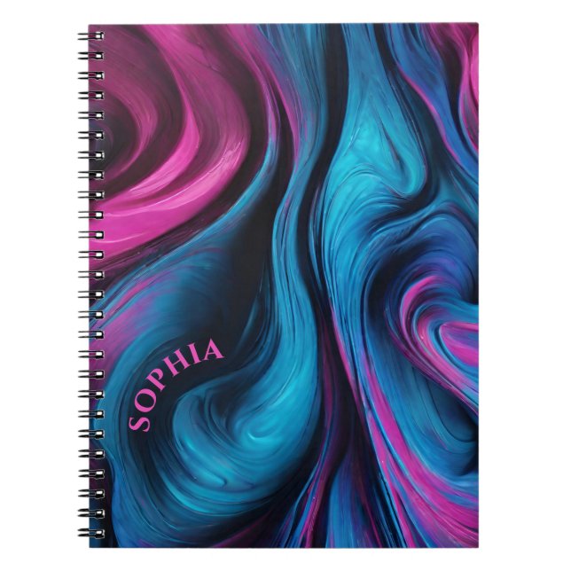 Moderne Geschenke für Ihr Blau und Fuchsia Notizblock (Vorderseite)