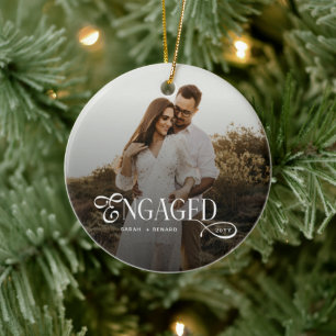 Moderne Geschenke für verliebte Paare mit Foto Keramik Ornament