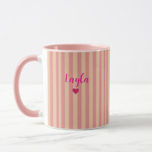 Moderne Geschenke mit rosa Streifen und individuel Tasse