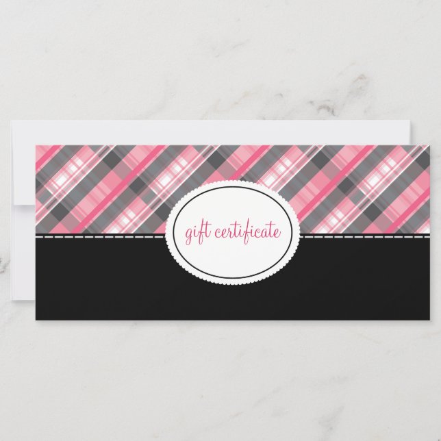 Moderne Geschenkgutscheine für Karierte Boutique (Vorderseite)