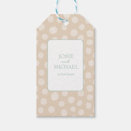 Moderne Geschenkkarte in Creme und Blau Geschenkanhänger