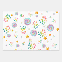 Moderne Geschenkpapier-Flachblatt-Set aus 3