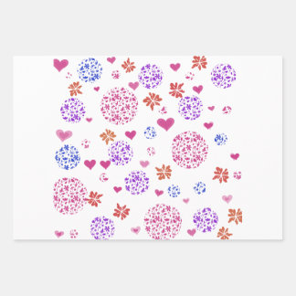 Moderne Geschenkpapier-Flachblatt-Set aus 3 Geschenkpapier Set