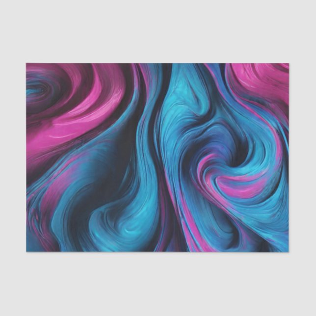 Moderne Geschenkverpackung Blau und Rosa- Seidenpapier (Vorderseite)