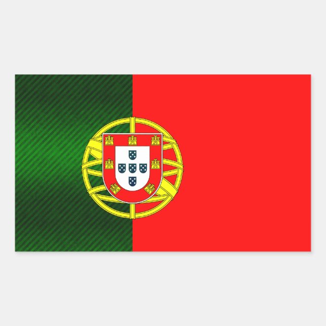 Moderne gestrichene portugiesische Flagge Rechteckiger Aufkleber (Vorderseite)
