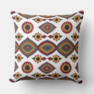 Moderne Gestrickte Sonnenblumen- und Mandala-Wurfd Kissen