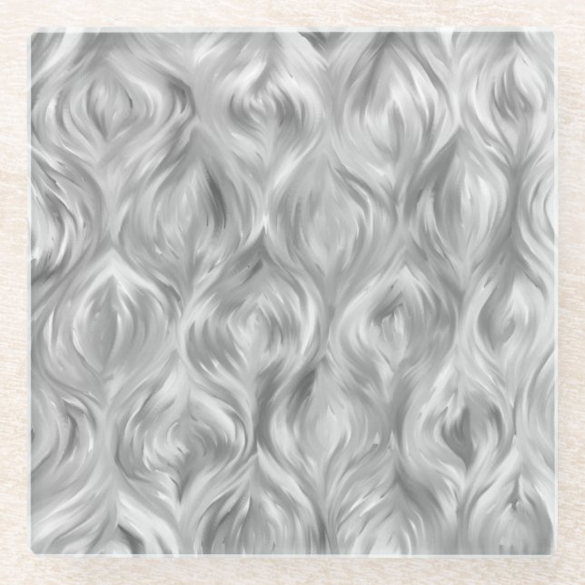 Moderne Getränke-Coaster für Grau und Weiß Glasuntersetzer (Vorderseite)