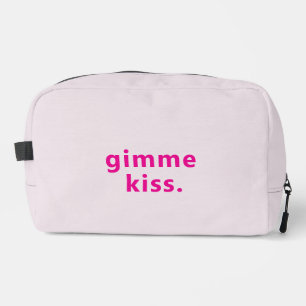Moderne Gimme Kiss   Typografie Rosa Text  Waschbeutel