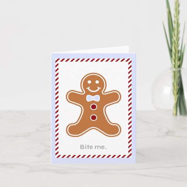 Moderne Gingerbrot Man Holiday Card Feiertagskarte (Vorderseite)