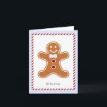 Moderne Gingerbrot Man Holiday Card Feiertagskarte<br><div class="desc">Eine lustige und moderne Weihnachtskarte mit einem Lebkuchenmann mit den Worten "beiß mir" unter ihm.</div>