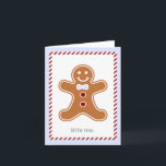 Moderne Gingerbrot Man Holiday Card Feiertagskarte<br><div class="desc">Eine lustige und moderne Weihnachtskarte mit einem Lebkuchenmann mit den Worten "beiß mir" unter ihm.</div>