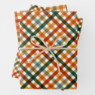 Moderne Gingham Thanksgiving Geschenkpapier Set
