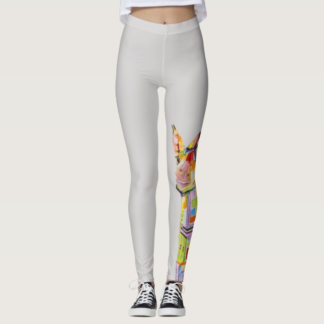 Moderne Giraffen-Leggings durch Künstler Kim Leggings (Vorderseite)