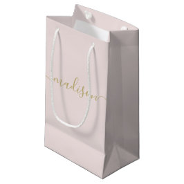 Moderne Girl Chic Feminine Gold Script Rosa Kleine Geschenktüte
