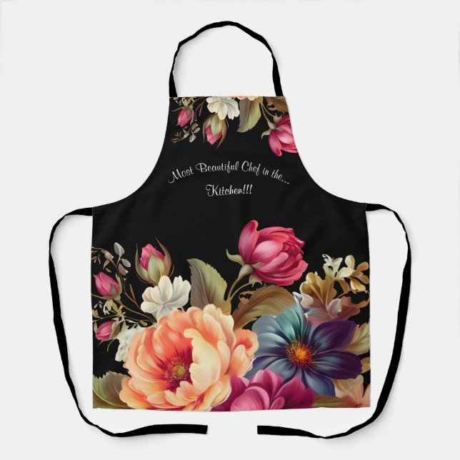 Moderne Girl-Floral über Print-Schürze Schürze (Vorderseite)