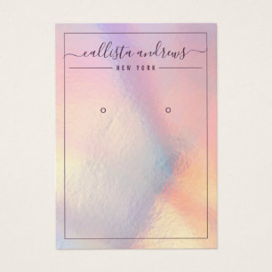 Moderne Girl Peach Iridescent Earring Display Card