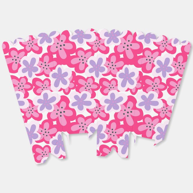 Moderne Girl Pink Lila floral Trendy Tropical Geschenkschachtel (Ungeklappt)