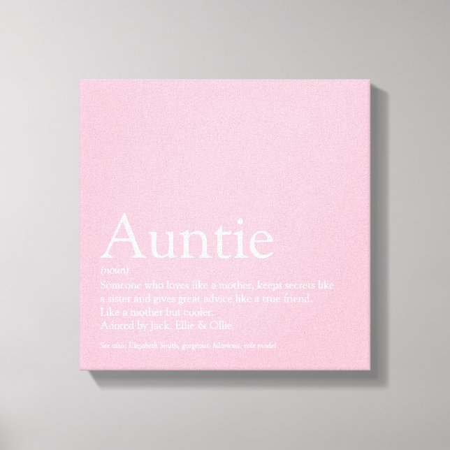 Moderne Girl Pink Tante Tante - Definition Leinwanddruck (Vorderseite)