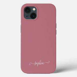 Moderne Girl Rose Gold Pink Chic Personalisiert iPhone Hülle