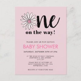 Moderne Girls Baby Shower Daisy Floral Postkarte