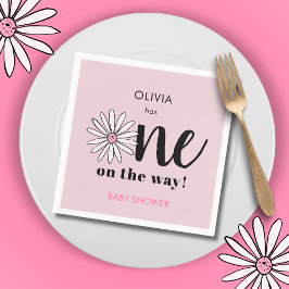 Moderne Girls Baby Shower Daisy Floral Serviette