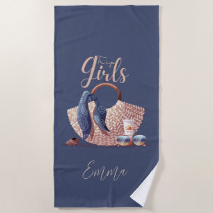 Moderne Girls Trip Monogram Strandtuch