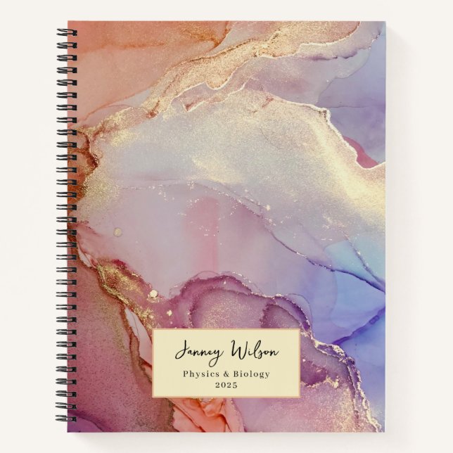 Moderne Girly College Sujets Carnet Spiral (Devant)