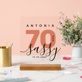 Moderne Girly Copper 70 und Sassy Birthday Acrylschild