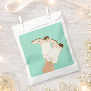 Moderne Girly Cowgirl Boots Stars Mint Geschenktütchen
