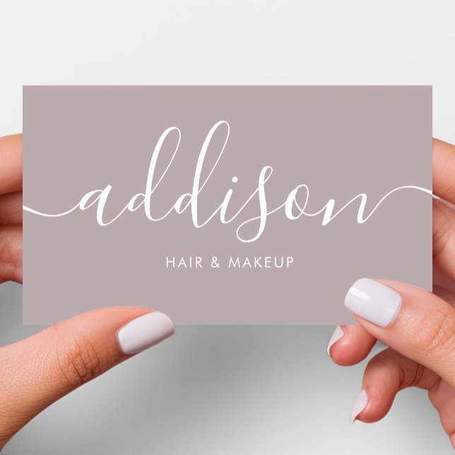 Moderne Girly Dusty Lavender Minimalistische Kalli Visitenkarte (Von Creator hochgeladen)