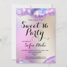 Moderne Girly Elegant Glitzer 16. Geburtstag Opal