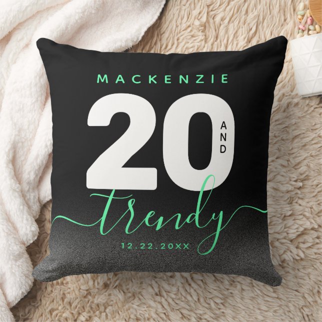 Moderne Girly Mint Green 20 und Trendy Kissen (Decke)