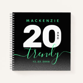 Moderne Girly Mint Green 20 und Trendy Notizbuch