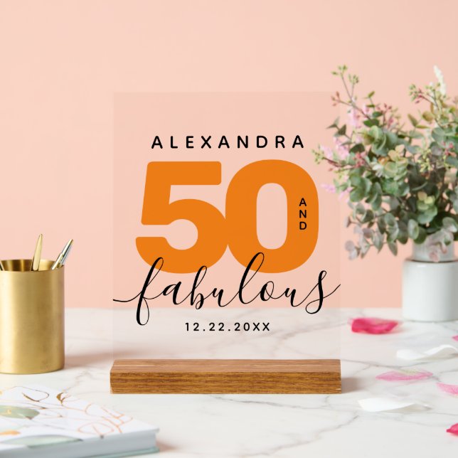 Moderne Girly Orange 50 et Fabuleux anniversaire (Mariage)
