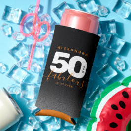 Moderne Girly Orange 50 und fabulous Selters Dosenkühler