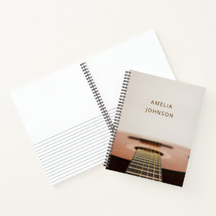 Moderne Gitarre personalisierter Musikername Notizbuch