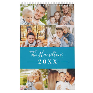 Moderne Gitter-Collage Foto Familie 2025 Kalender