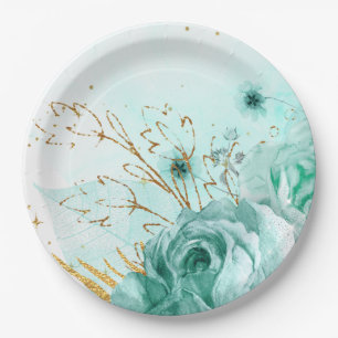 Moderne Glam Chic Blume für jeden Anlaß Pappteller