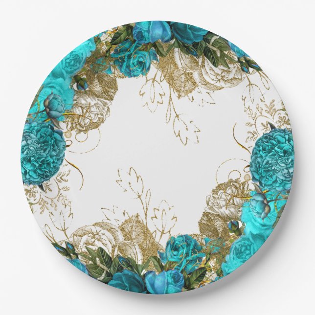 Moderne Glam Chic Blume für jeden Anlaß Pappteller (Vorderseite)