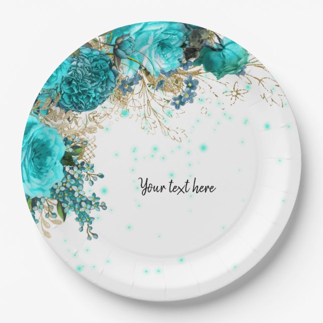 Moderne Glam Chic Blume für jeden Anlaß Pappteller (Vorderseite)