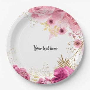 Moderne Glam Chic Blume für jeden Anlaß Pappteller