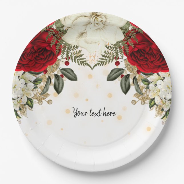 Moderne Glam Chic Blume für jeden Anlaß Pappteller (Vorderseite)