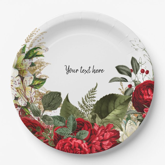 Moderne Glam Chic Blume für jeden Anlaß Pappteller (Vorderseite)