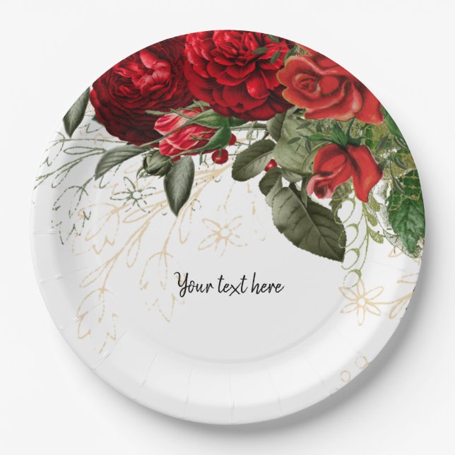Moderne Glam Chic Blume für jeden Anlaß Pappteller (Vorderseite)